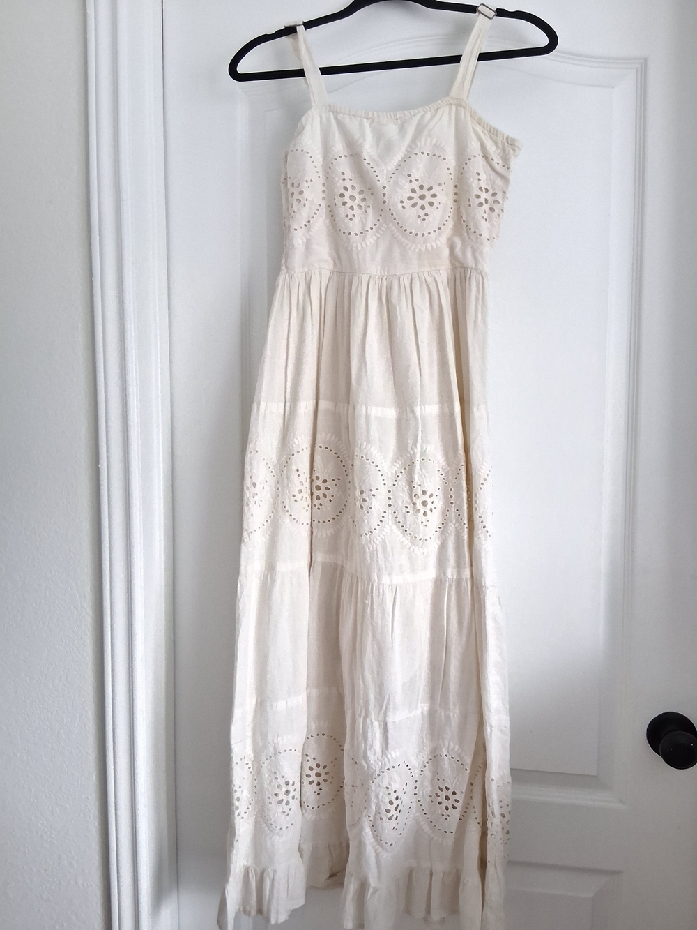 Women's Cream Eyelet Maxi Dress